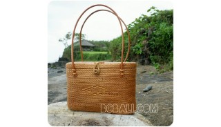 rattan straw handbags full handwoven oval unique style